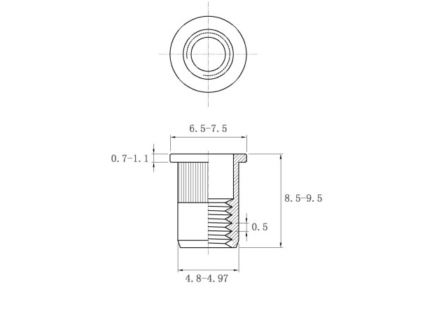 平压铆螺母图纸